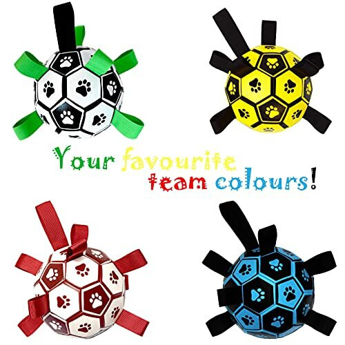 Dog Ball, Dog Toy Football with Non Rope Launcher Straps for