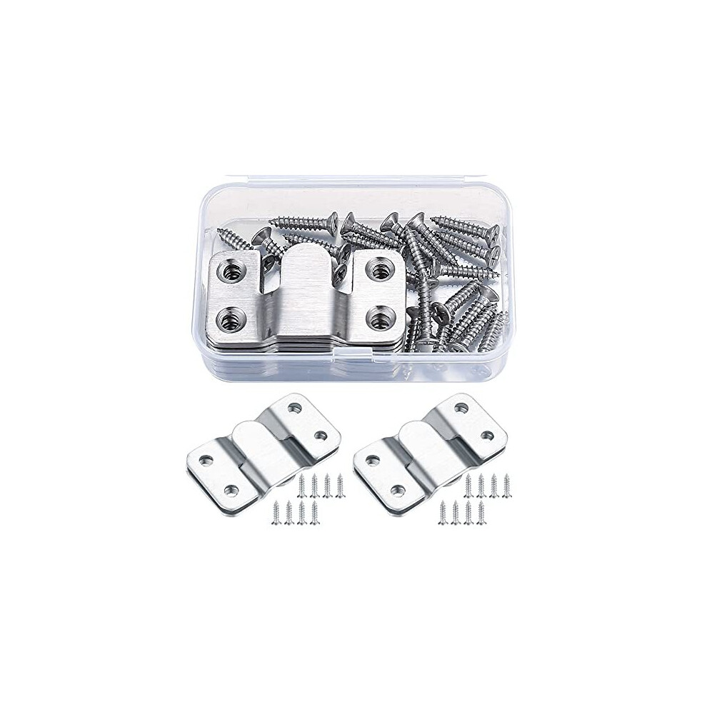 10 Pcs Flush Concealed Mount Brackets, Interlocking Photo Frame Hanging Buckles Hooks, Heavy Duty Pictures Headboard Furniture Connector Hangers Hooks 758358661809