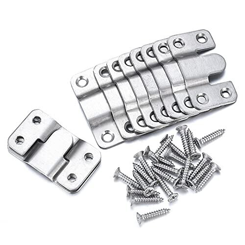 10 Pcs Flush Concealed Mount Brackets, Interlocking Photo Frame Hanging