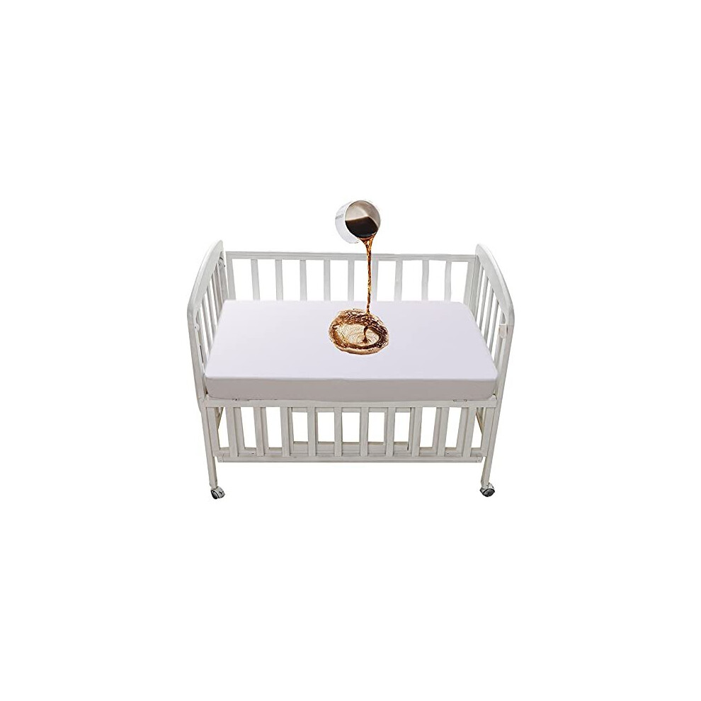 Esfoto Waterproof Cot Mattress Protector 120 X 60Cm Cot Mattress Cover 120X60 Cot Mattress Fitted Sheet 60X120cm Soft Washable Breathable Bed Fitted Sheet