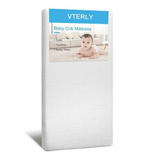 VTERLY Cot Mattresses, 140 x 70cm Crib Mattress with Extra Thick 10 cm Memory Foam & Removable Washable Cover, Breathable, Anti Allergenic and Water