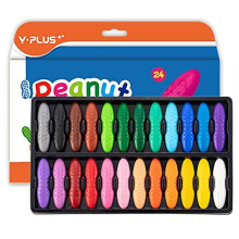 YPLUS Peanut Crayons for Toddlers, 24 Colors Non-Toxic Crayons for Kids Ages 2-4, Easy to Hold Washable Toddler Crayons, Coloring Art Supplies Toys
