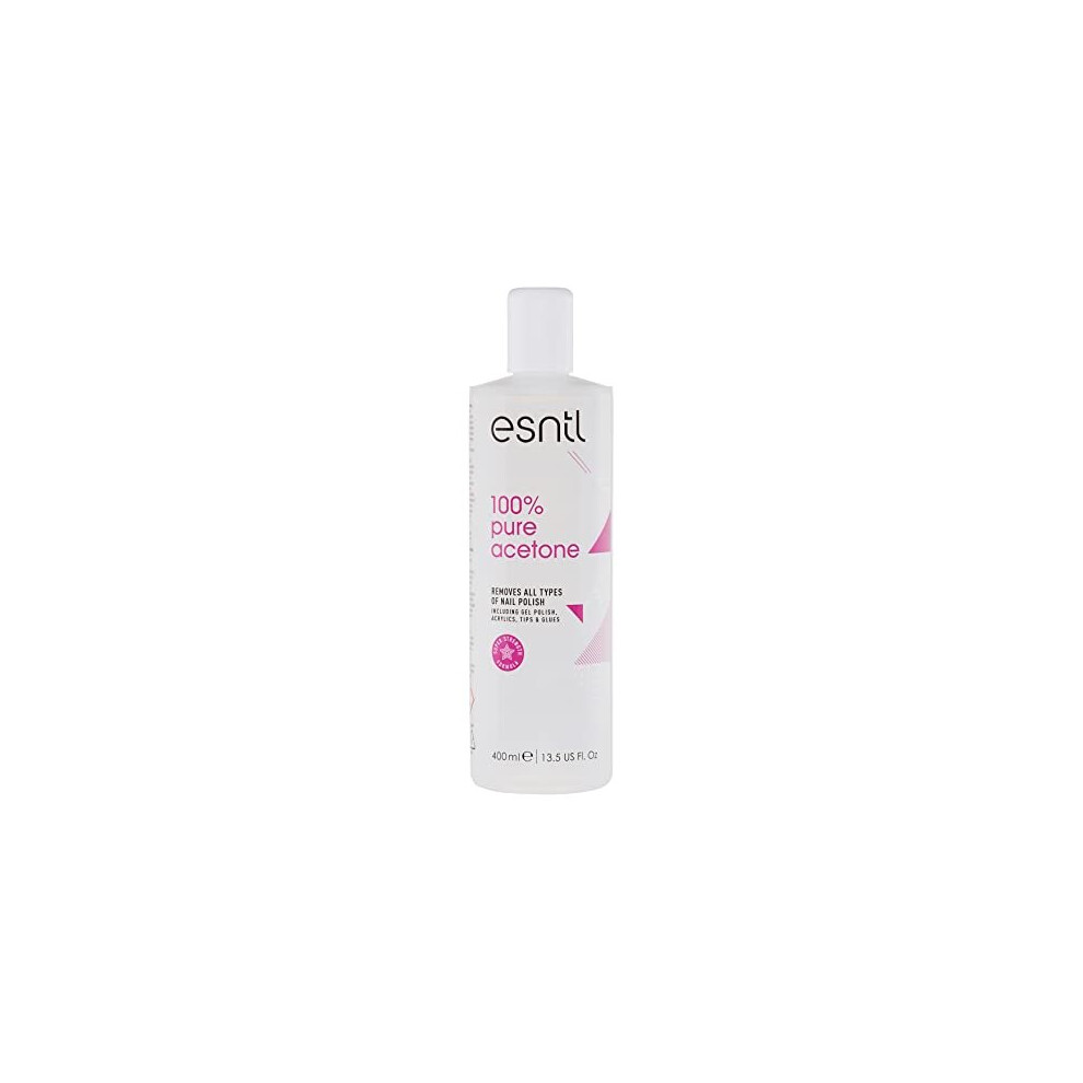 ESNTL 100% Pure Acetone Nail Polish Remover | 400ml | Super Strength Formula | Removes Gel, Acrylics, Tips, and Glues | Trusted by UK Beauty Salons