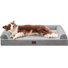 WESTERN HOME Orthopedic Dog Beds for Large and Extra Large Dogs soft dog sofa with Removable Washable Cover Grey,91x68x7.5cm
