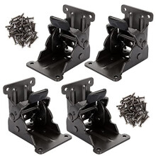 SENENQU 4PCS Folding Table Legs, 90 Degree Foldable Furniture Leg Hinges, Folding Desk Leg Brackets with Screws, Self-Locking Hinge Extension Support