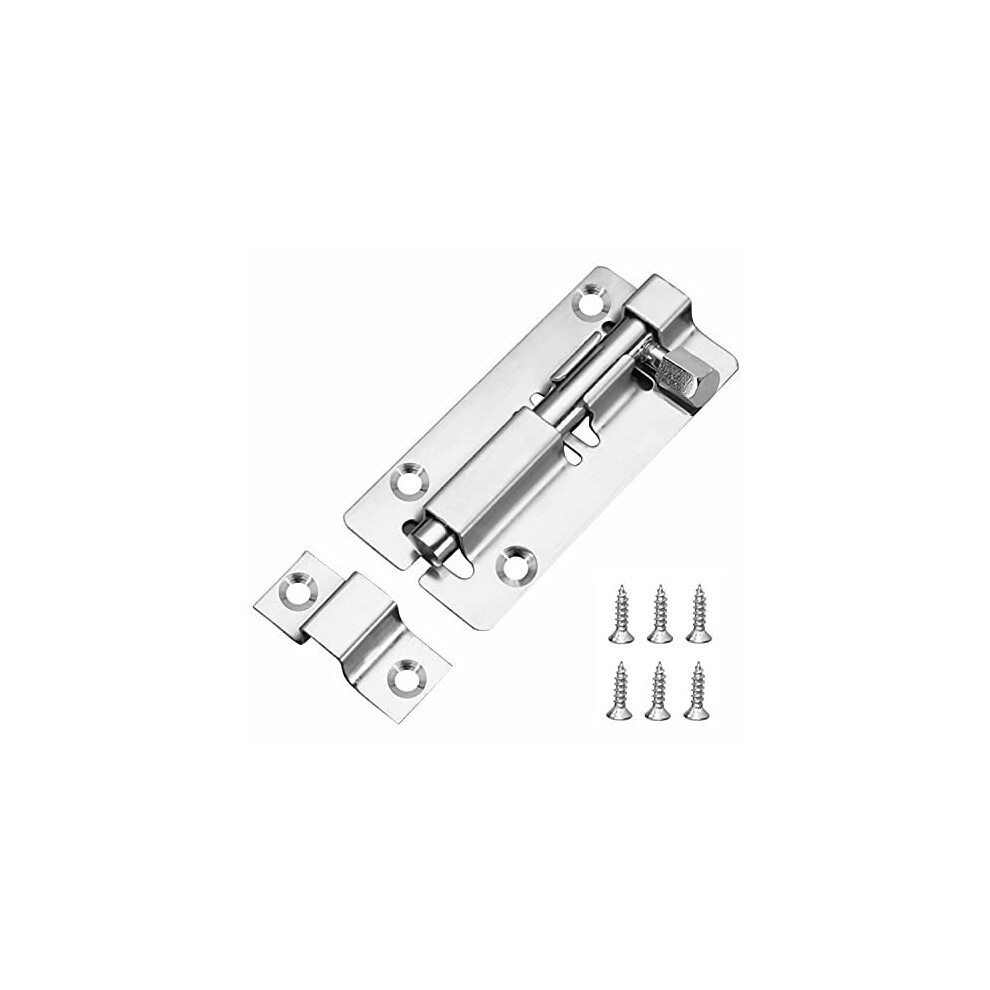 Jelken Door Lock Bolts 3"(75Mm), 304 Stainless Steel Door Latch Slide Bolts Lock With Screws For Bathroom Bedroom Shed Garden Toilet, 3 Inch 756166657571