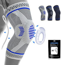 Lexniush Professional Knee Support for Men and Women, Anti Slip Knee Brace Compression Sleeve with Patella Gel Pads & Side Stabilizers for