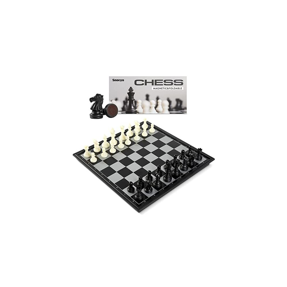 Snocyo Chess Set, Folding Chess Board, Magnetic Chess Pieces, Travel Chess Games Toys for Kids and Adults, Portable Chess Board Set, Educational Board