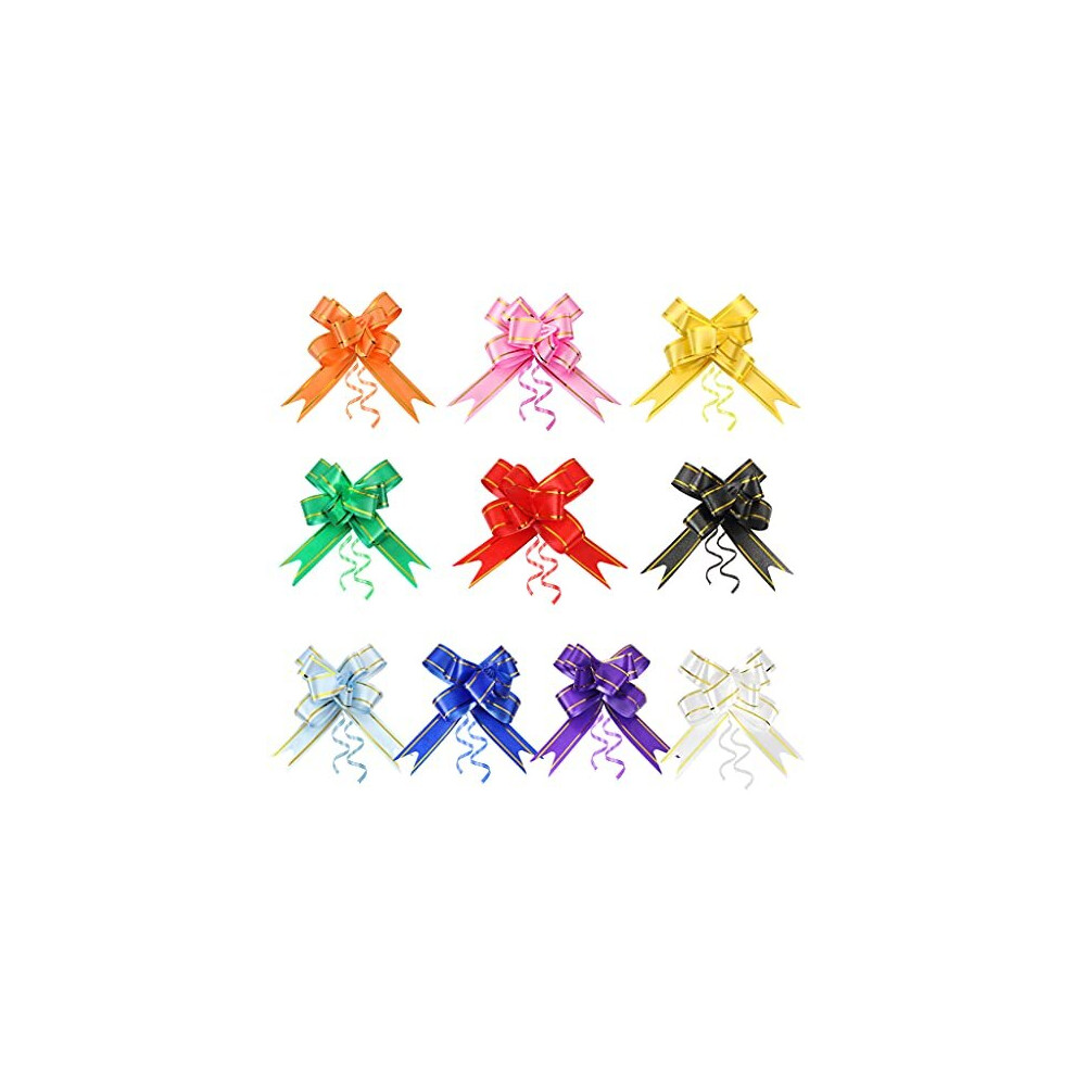YICOTA Pull Bows 100 Pcs Decorative Assorted Colors Bows for Gift Wrapping Flower Presents Basket Birthday Wedding Valentine Tie Crafts -10 Colors