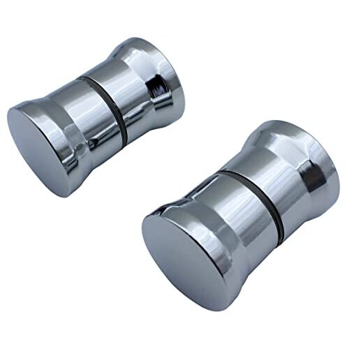 KEABATH Shower Door knob Handle, 2 Pairs Round Chrome Glass Door Handle