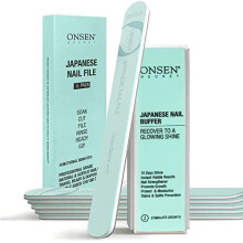 Onsen Japanese Nail Form & Shine Kit 10 A 3-vejs neglebufferblok og professionel neglefil 120180 Grit-6 Pack til naturlige og akryl negle Super V