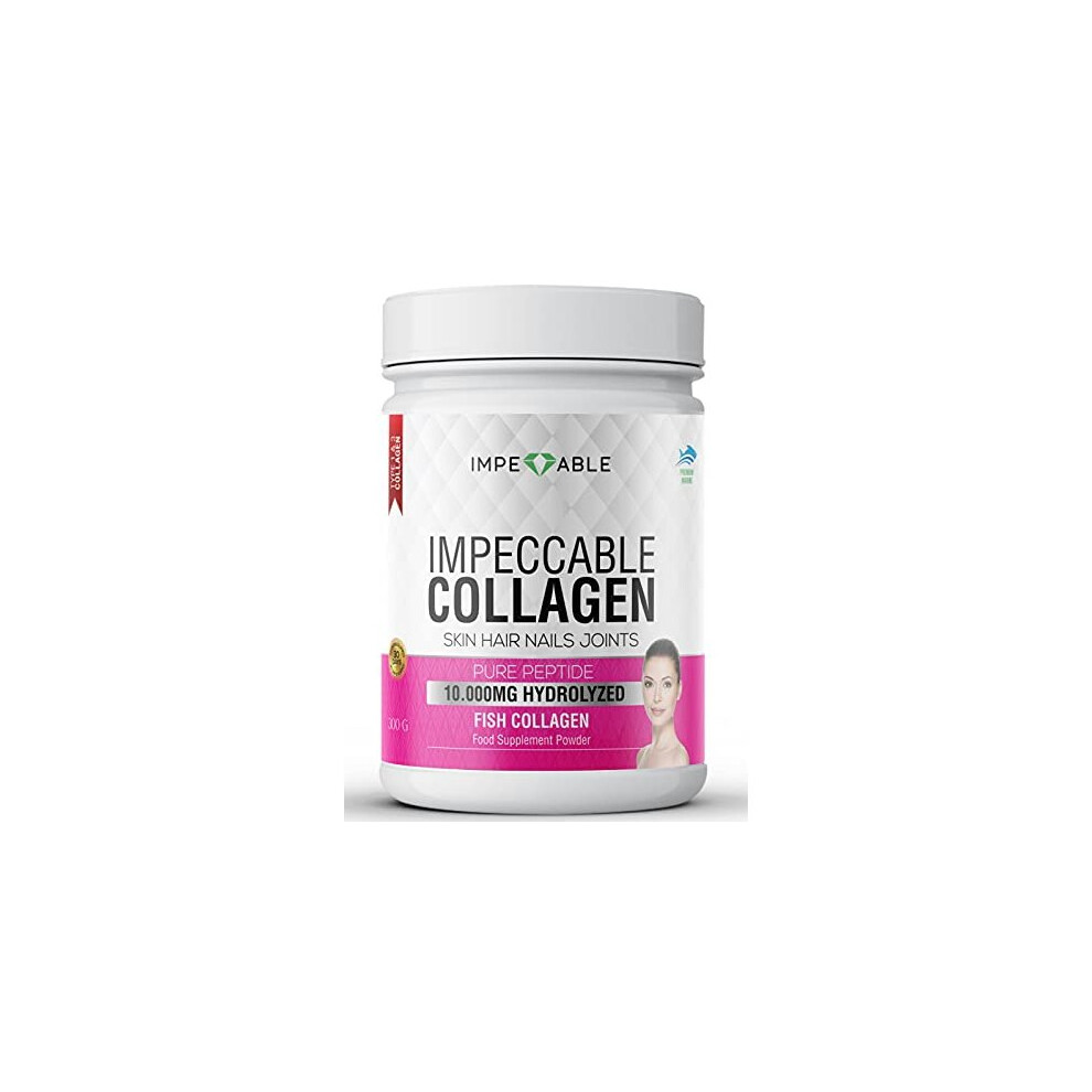 IMPECCABLE Collagen Premium 10.000 mg Pure peptide hydrolyzed Marine Collagen Powder| Nails & Skin|Healthy Joints |Hair Growth| Wild Caught|