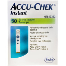 Accu-Chek Instant Blood Glucose Test Strips, Pack of 50 Strips