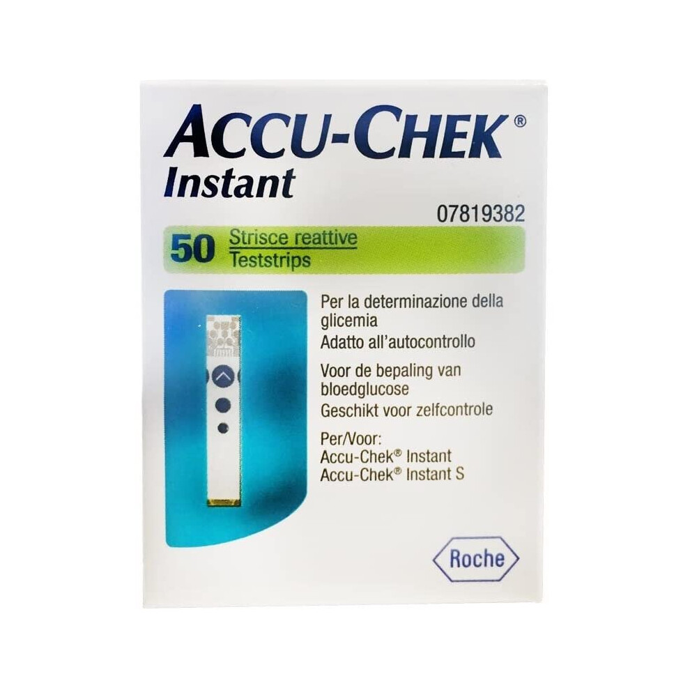 Accu-Chek Instant Blood Glucose Test Strips, Pack of 50 Strips