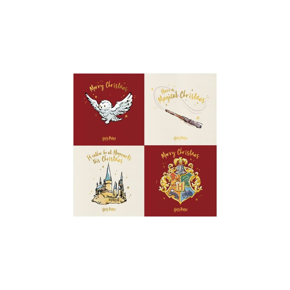 Danilo Promotions Official Harry Potter Box Christmas Cards Pack, 20 Cards/ 4 Designs, Multi, HPXB1