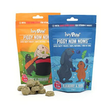 HayPigs Piggy Nom Noms Variety 2 x 70g Natural Guinea Pig Treats with Guinea Pig Vitamin C - Perfect for Rabbit Treats with 1 x Blueberry and Basil
