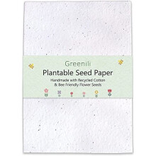 Seed Paper Sheets by Greenili. Handmade, Recycled & Plantable Seeded Paper. Eco Friendly with Bee Friendly Flower Seeds. For Sustainable Wedding