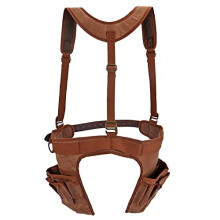 TOURBON Wax Canvas Carpenters Tool Bag Work Apron Belt with Suspenders