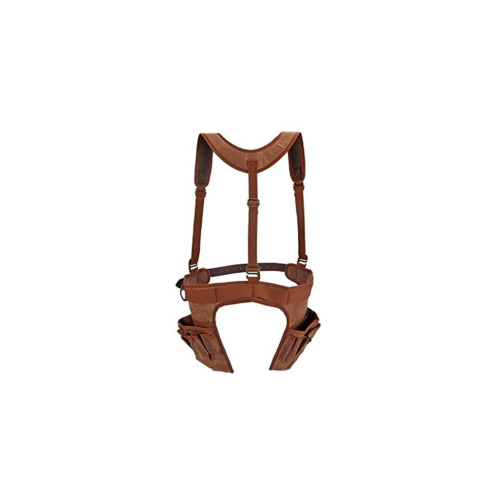 Tourbon Wax Canvas Carpenters Tool Bag Work Apron Belt With Suspenders 630808703546