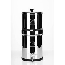 Phoenix Gravity 8 Litre Gravity Fed Stainless Steel Drinking Water Filter and Purifier with 2 Phoenix Carbon Water Filter Cartridges, Stainless Steel