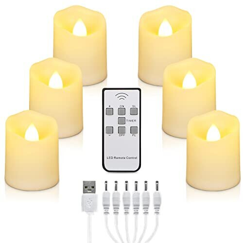 ZIYOUDOLI Rechargeable Tea Light with Remote Control Led Tea Lights