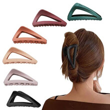 Hair Claw Clips Girls Women Nonslip French Matte Claw Clip for Thin Hair Curly Straight Long Hair - 6 Packs / Set
