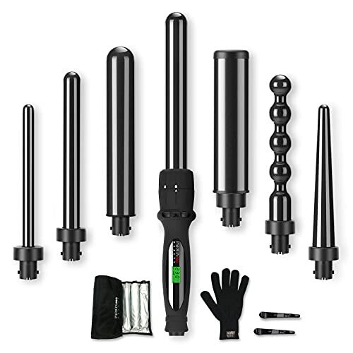 7 In1 Curling Wand Iron PARWIN PRO BEAUTY Hair Curling Wands for Long Short Hair Hair Curlers Wand with 7 Ceramic Barrels LCD Display 100 230 on OnBuy