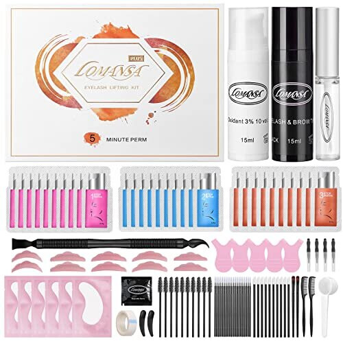 Lomansa Kit de Levage de Cils et de Couleur Noire, Volume et Levage Rapide