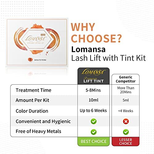 Lomansa Kit de Levage de Cils et de Couleur Noire, Volume et Levage Rapide 2