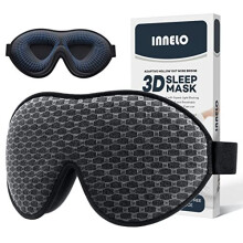 INNELO Sleep Mask, 2022 Soft Comfortable Light Blocking Eye Mask for Sleeping for Men Women, 3D Contoured Breathable Sleeping Mask No Pressure for