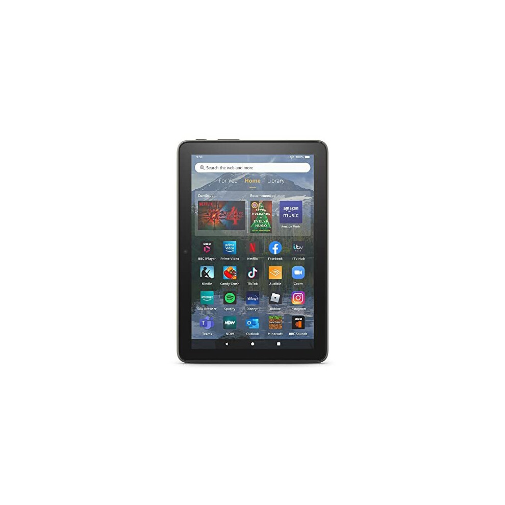 All-new Fire HD 8 Plus tablet | 8-inch HD display, 64 GB, 30% faster processor, 3 GB RAM, wireless charging, 2022 release, with ads, Grey