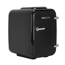 MONCOOK Mini Fridge For Bedrooms - Portable & Quiet Mini Fridges For Skin Care, Beverages - Birthday Gift For Her and Him - Thermoelectric Cooler and