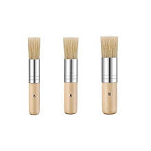 3 Pieces Wooden Stencil Brush Set Natural Bristle Stencil Brushes Paint Wax Brush Art Painting Brushes for Oil Painting Watercolor Painting Stencil