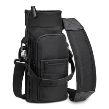 SITHON Water Bottle Carrier Bag with Adjustable Shoulder Strap, Sports Water Bottle Sling Case Holder Sleeve Pouch with 2 Pockets/Hand Strap for