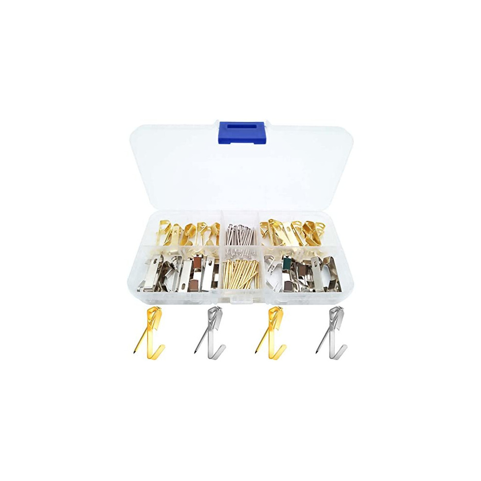 50Pcs Picture Hooks with Nails 30Lbs Picture Hangers Hooks Stainless Steel Picture Hanging Hooks Picture Frame Hooks for Wooden and Plasterboard Walls
