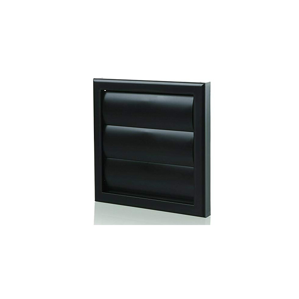 Vents 4 Inch Black External Gravity Grille Air Vent Cover 100 Mm Extractor Fan Back Draught Shutter Covers Ducting Tumble Dryer Bathroom Outside Wall 5056194039796