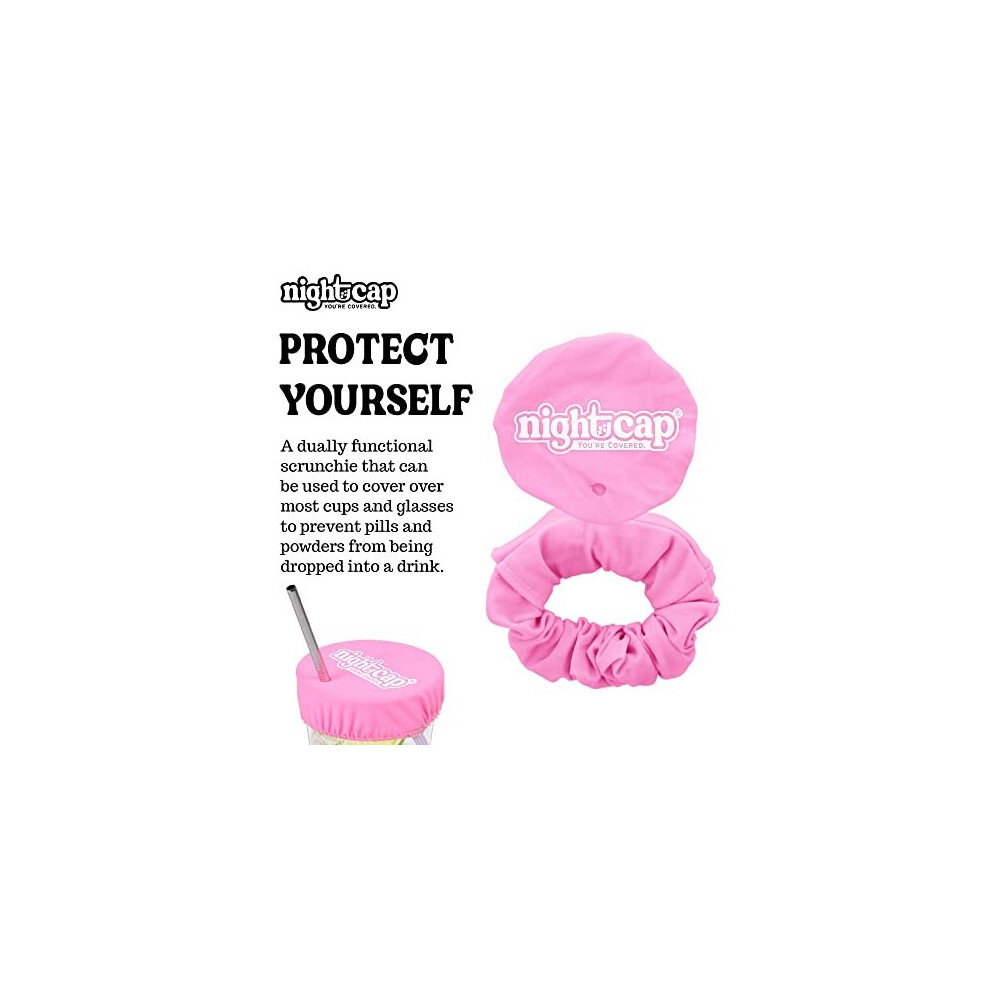 Drink Scrunchie – Copri Bicchiere Antispike Riutilizzabile – Elastico In Nylon/Spandex Per Proteggere Le Bevande Da Manomissioni, Adatto A Tazze E Bicchieri, Rosa E Nero, Lavabile