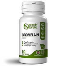 Naturally Natural Bromelain 90 Vegan Capsules High Dose 2400gdu per Serving, Pure Formulation for Inflammation, Swelling and Digestion