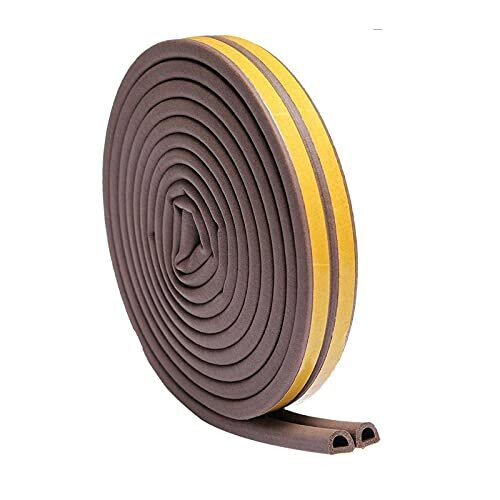 Door Window Draught Excluder Strip, Self Adhesive D Type 5m Rubber Seal