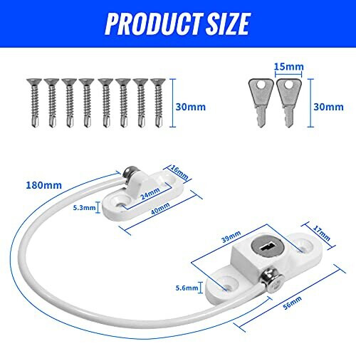 2Pcs Window Locks for UPVC Windows, YTOOK Window Cable Restrictor