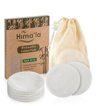Himala Reusable Cotton Pads Makeup Remover - 22 Count with Laundry Bag - Washable Bamboo Pads - Soft, Gentle, Eco-Friendly - For All Skin Types