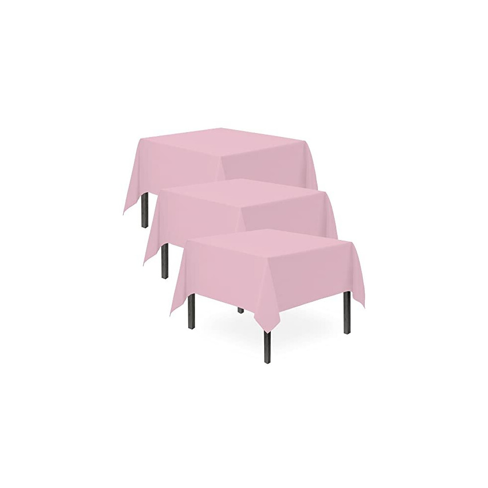Sol 3Pk Table Cloths Party | 121 X 121Cm | Plastic Table Cover Party | Table Cloth Party Table Cover | Party Table Cloth | Table Cover Pink