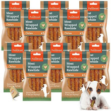50pk Twist Rawhide Sticks Chicken Dog Treats | Chicken Wrapped Dog Chews Toy | Low Fat, High In Protein Chicken Twists for Dogs | Chicken Rawhide Dog