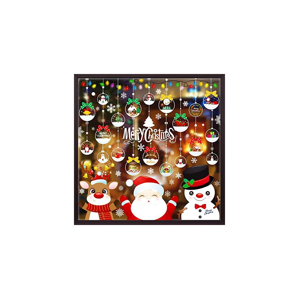 RMMD Christmas Window Stickers 10 Sheet Christmas Window Decorations Clings Christmas Window Stickers Decals for Glass Xmas Window Stickers Reusable