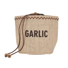 Natural Elements Eco Garlic Storage Bag with Drawstring, Jute / 100% Cotton
