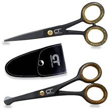 CT 4.5&quot Small Hair Scissors Set - Moustache & Beard Trimming for Men, Precise Facial Ear Nose Pubic Haircutting Round Tip Scissors for Baby Kids