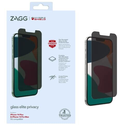 Protector de ecran InvisibleShield Glass Privacy Edge pentru iPhone 14 Plus/13 Pro Max