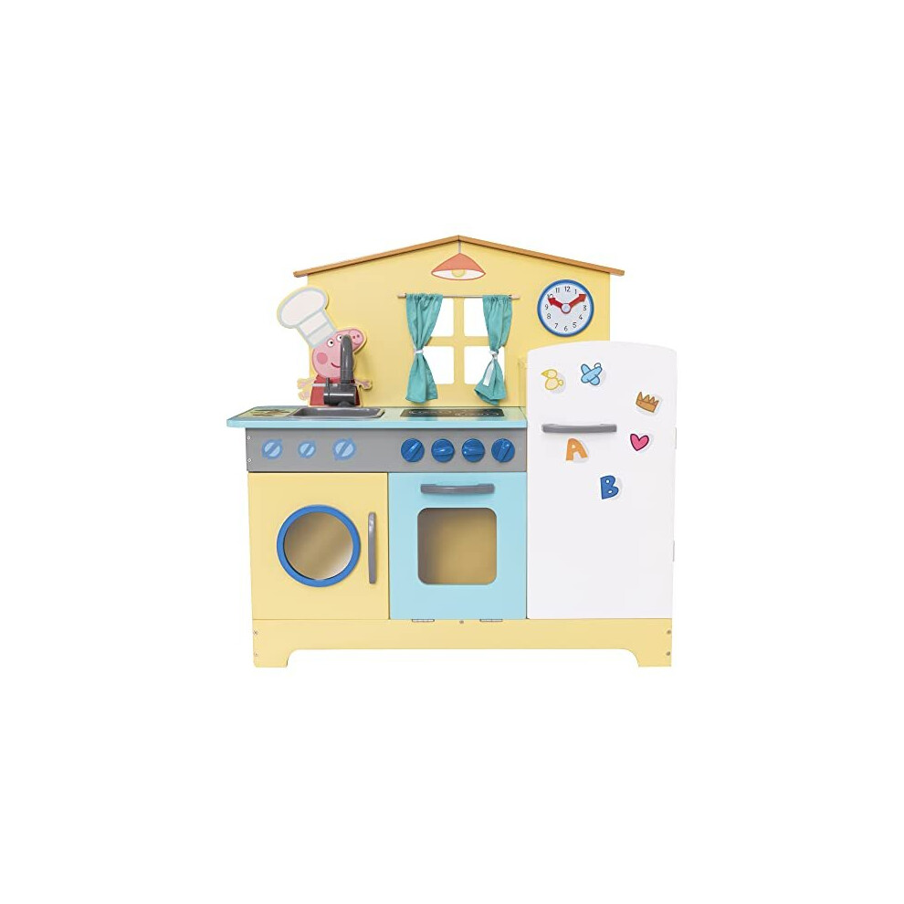 Peppa Pig Wooden Family Kitchen | Includes Fridge, Hob, Oven, Sink & Washing Machine, Suitable for Ages 3+