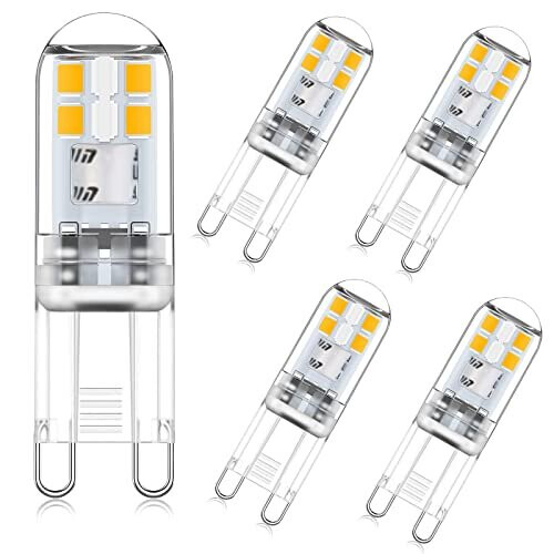 G9 LED Bulbs 2W Warm White 2700K Equivalent to 10W 20W G9 Halogen Bulbs, 360 Beam Angle, Non Dimmable, Non Flicker, Bi-pin G9 Socket, 220-240V AC G9