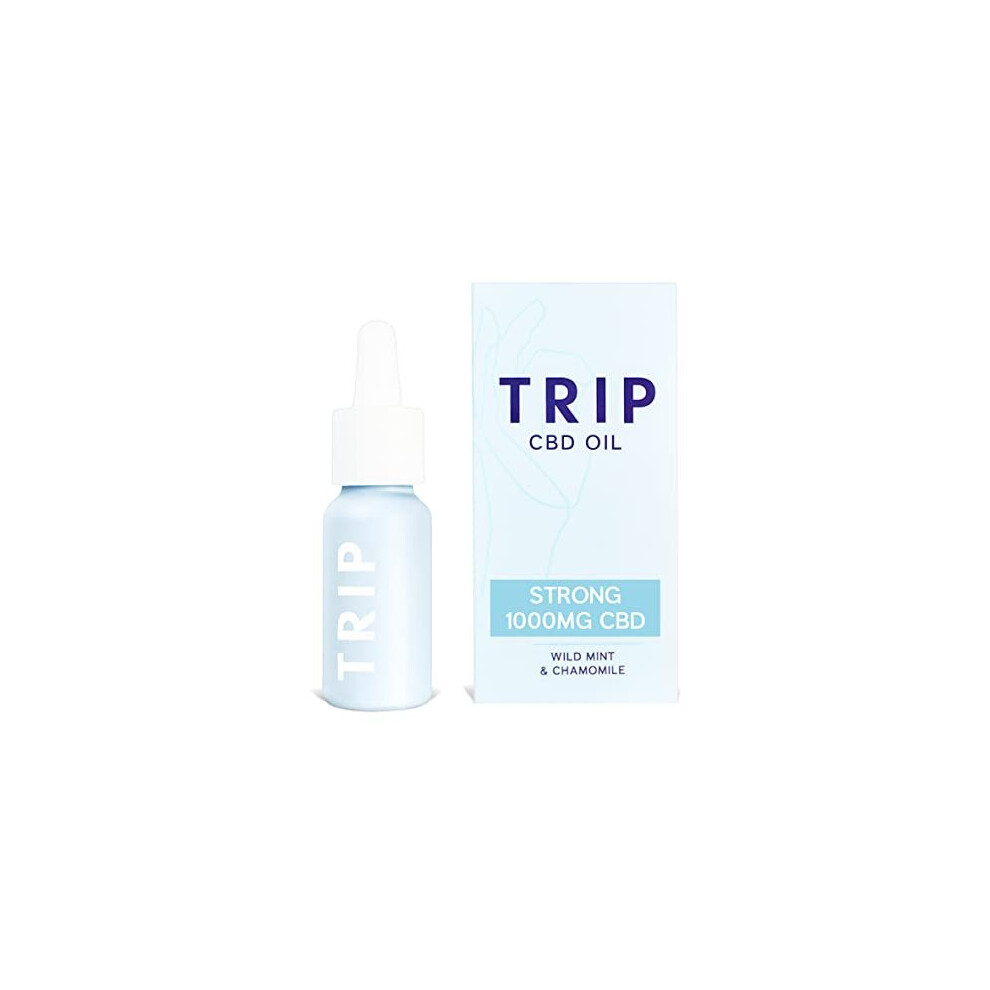 TRIP CBD Oil 1000 mg (Strong Strength): Wild Mint (Pack of 1 x 15 ml) | Vegan, Gluten and Palm-Oil Free Hemp Cannabidiol Oil Drops | Feel More Calm,